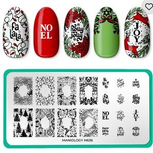 Maniology Nail Stamping Plate Christmas m636 - New!